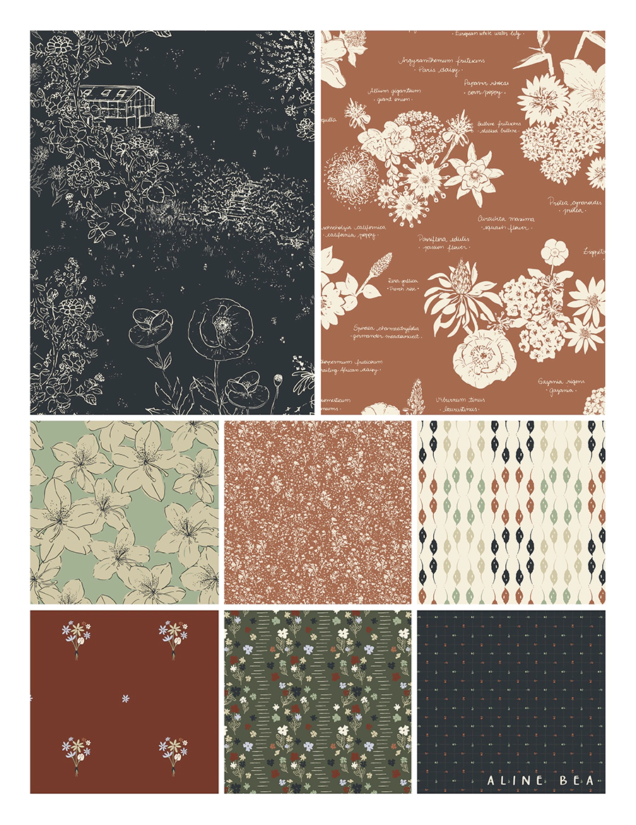 Floral-pattern-collection-set-Thirty-Days-Flowers-by-Aline-Bea