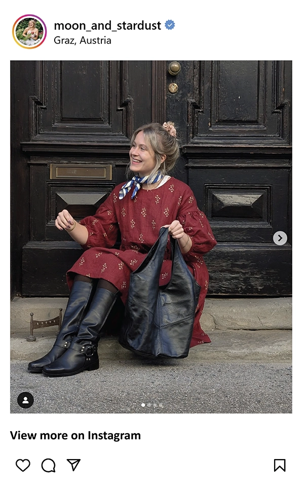 Instagram-post-by-moon_and_stardust- where-she-shares-her outfit-dress-by-aline-bea-x-not-perfect-linen-collaboration