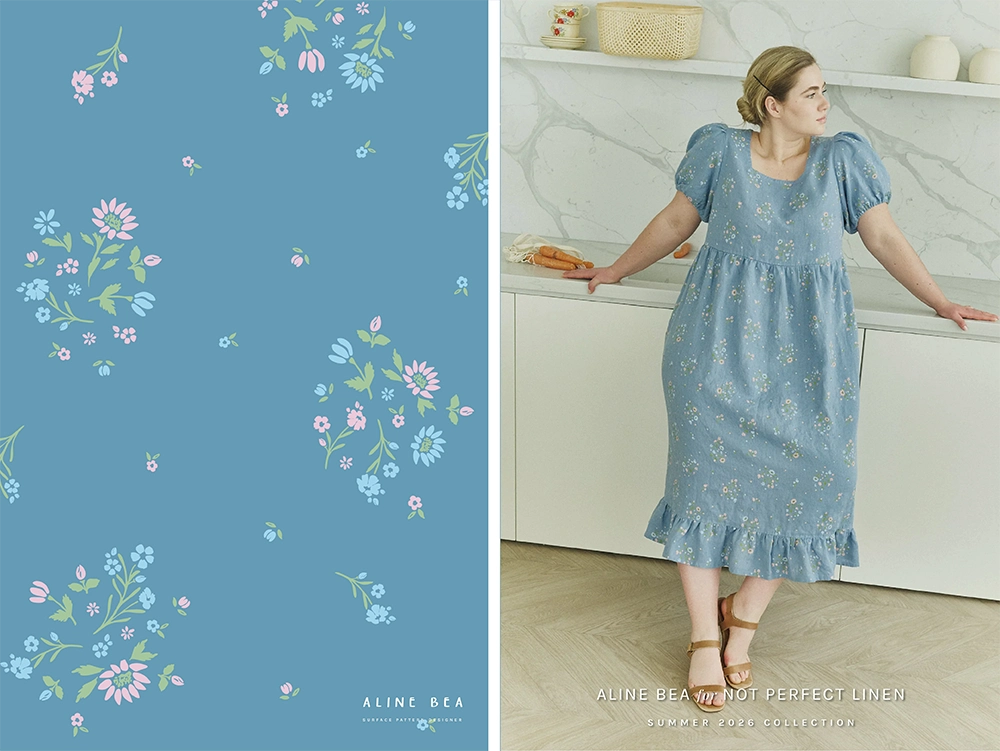 floral-design-in-the-left-model-wearing-linen-dress-with-same-floral-design-in-the-right