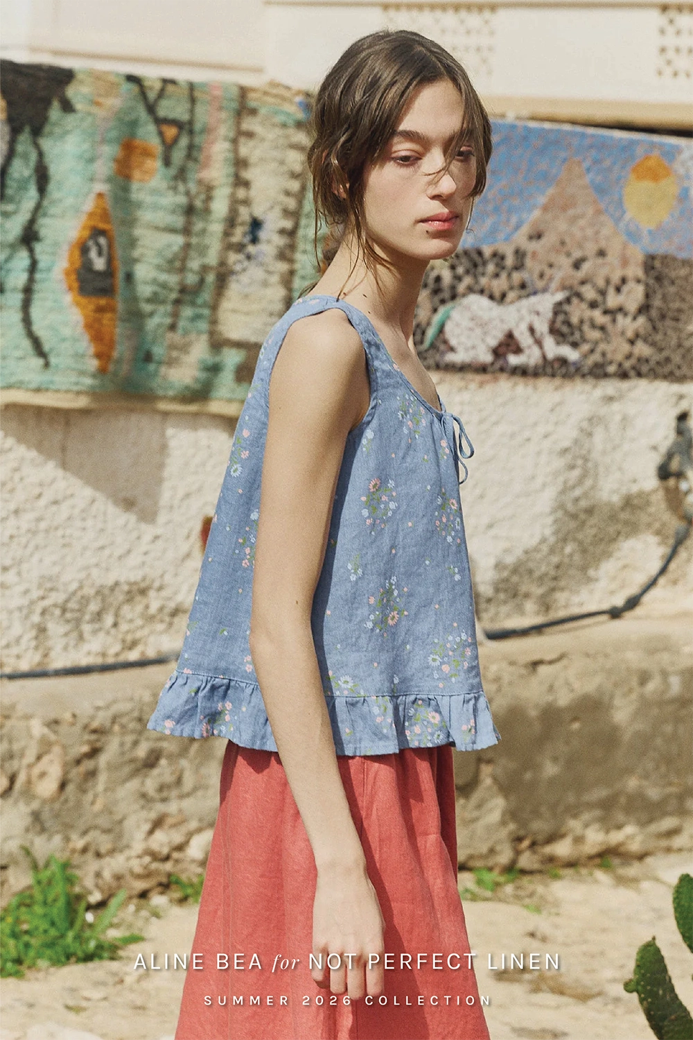 model_wearing-floral-pattern-design-by-AlineBea-on-Not_perfect_linen-shirt