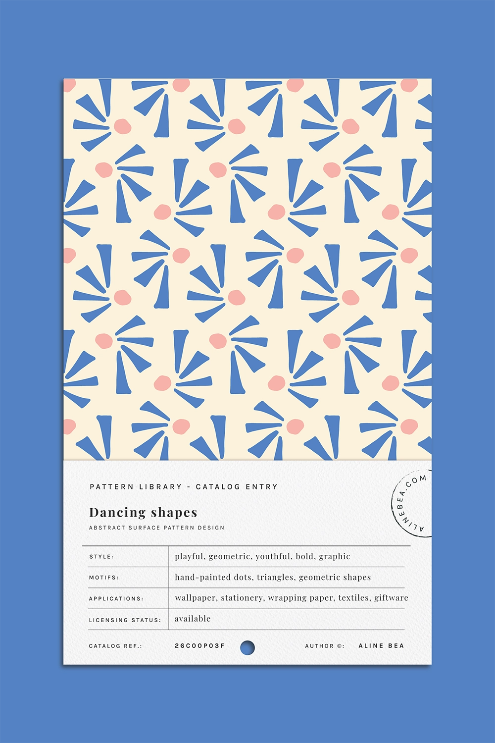 pattern-library-card-abstract-geometric-design-by-AlineBea-available-for-licensing-note