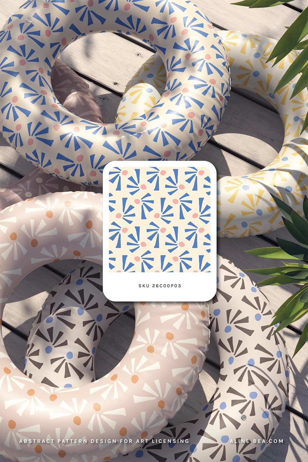 geometric-pattern-design-by-AlineBea-on-inflatable-rings-for-pool-activities