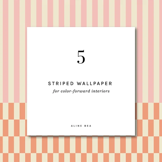 graphic-with-checker-stripes-at-bottom-and-normal-stripes-at-the-top-informing-blog-title-5-striped-wallpaper-for-color-forward-interiors-by-AlineBea